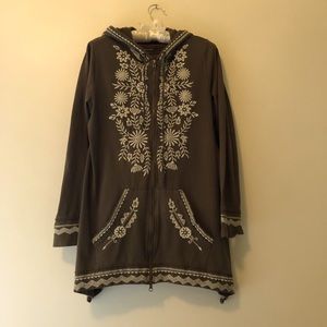 JWLA cotton embroidered zip hoodie!